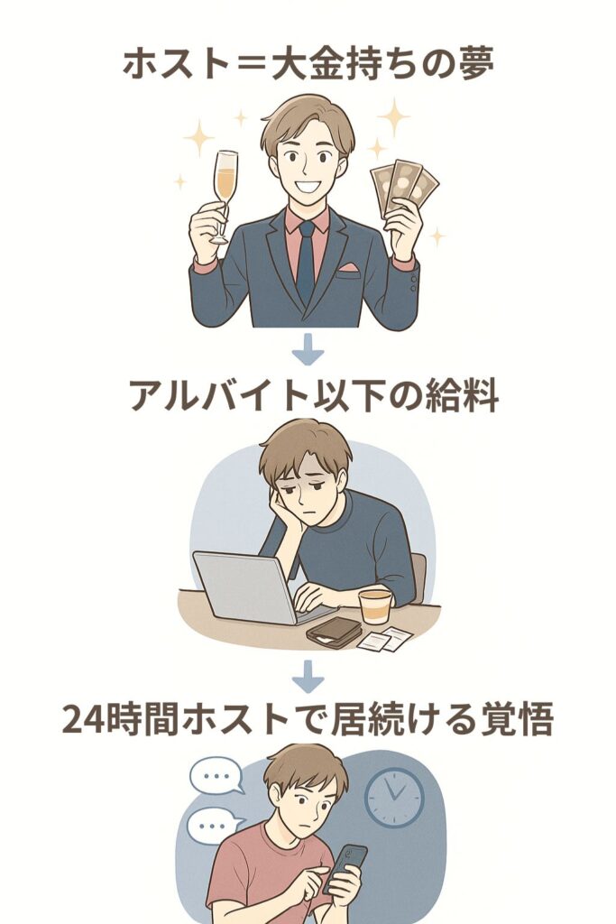 理想と現実を表すイラスト