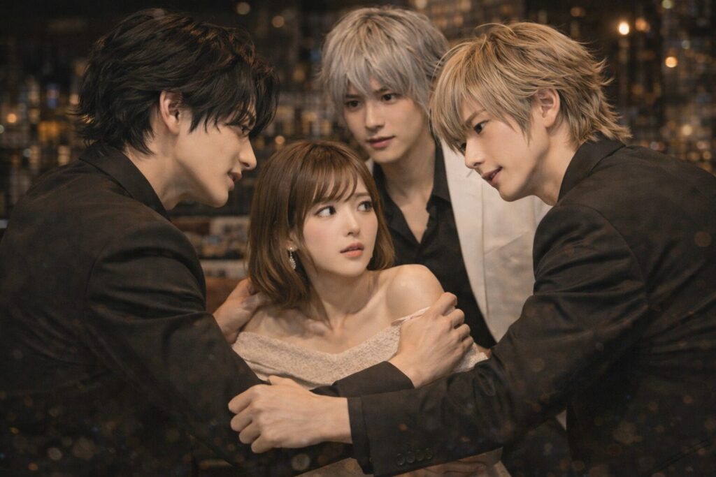 お客様を取り合う様子