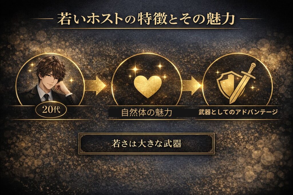 若いホストの特徴とその魅力についての図解