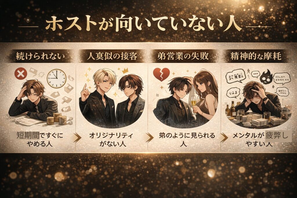 ホスト業務が向いていない人の図解